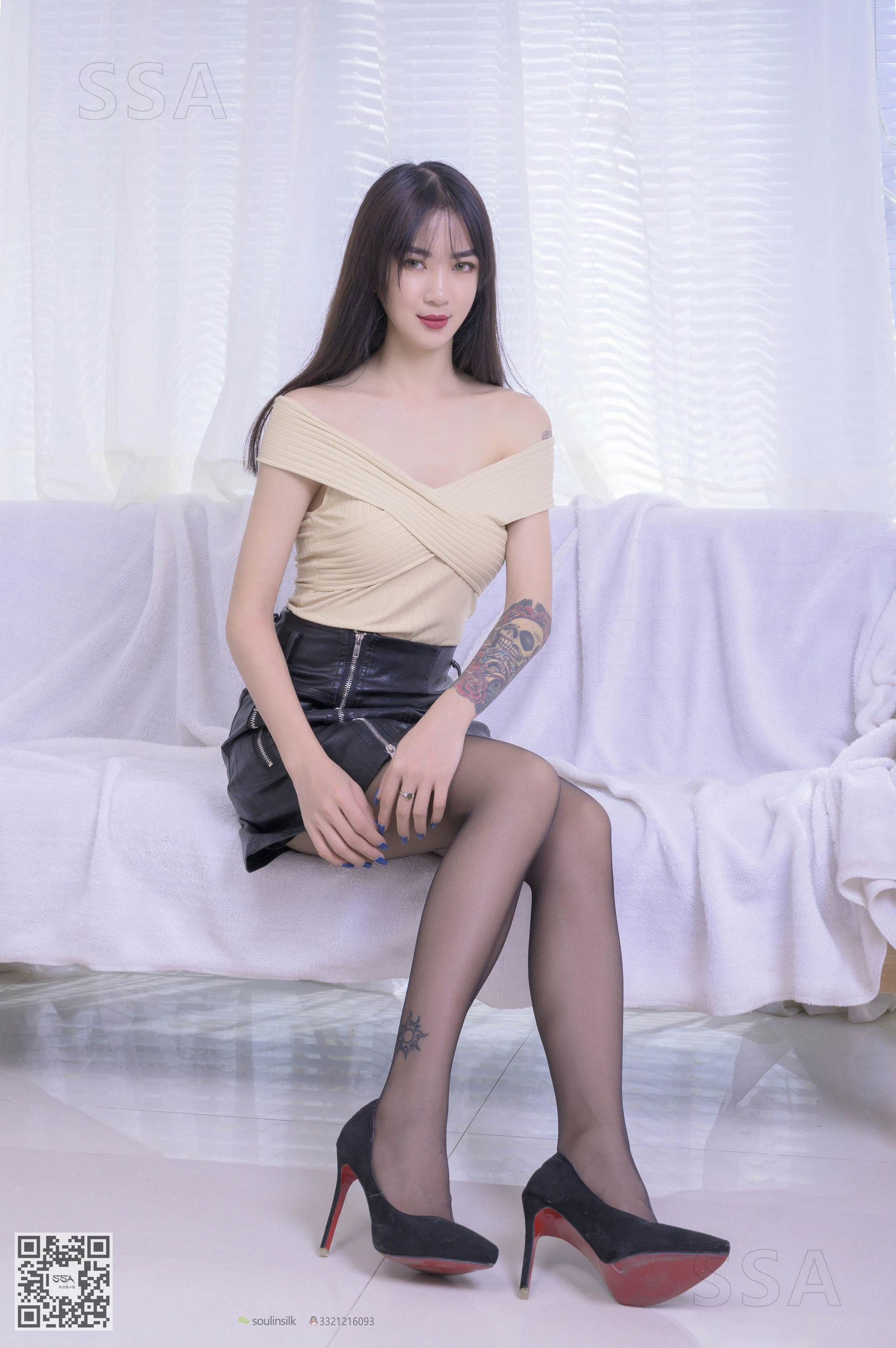 [SSA丝社]超清写真 NO.220 健身教练淼淼的皮裙遐想 1